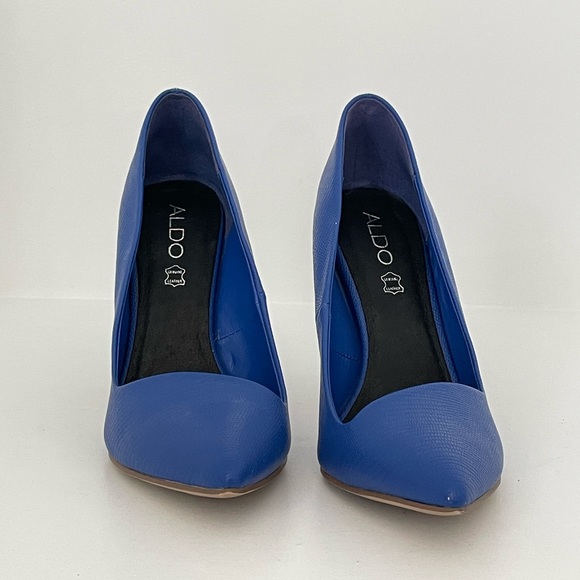 ALDO Nydaudia Royal Blue Snakeskin Heels, Size 7 - Picture 2 of 6